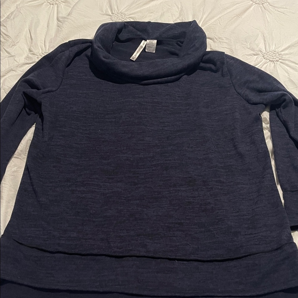Chic Navy Cowl Neck Sweater